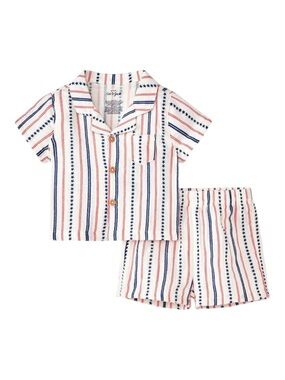 Star Striped Top & Shorts Set